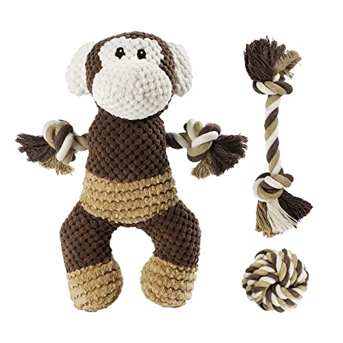 3-Pack Monkey Squeak Puppy Toys Small Dogs