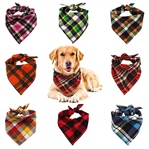 Dogs Cats Reversible Plaid Painting Bibs Scarf