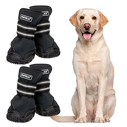 PUPTECK Fleece Lining Dog Boots Waterproof Dog Shoes