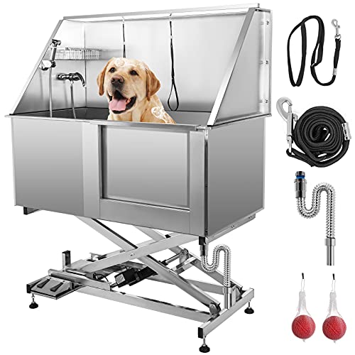 VEVOR 50" Electric Pet Dog Grooming Tub Stainless Steel
