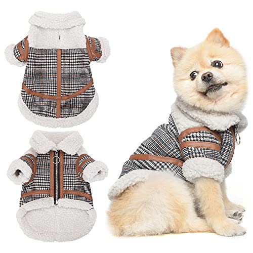 Plaid Lamb Wool Soft Dog Winter Coat