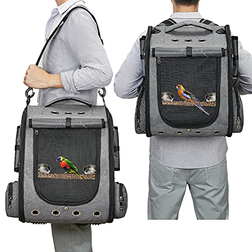 Bird Carrier Backpack Travel Parrot Bag Cage