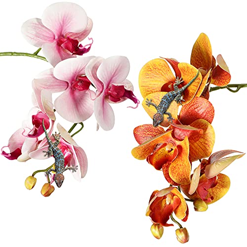 2 Pieces Artificial Phalaenopsis with Suction Cups Terrarium Plant