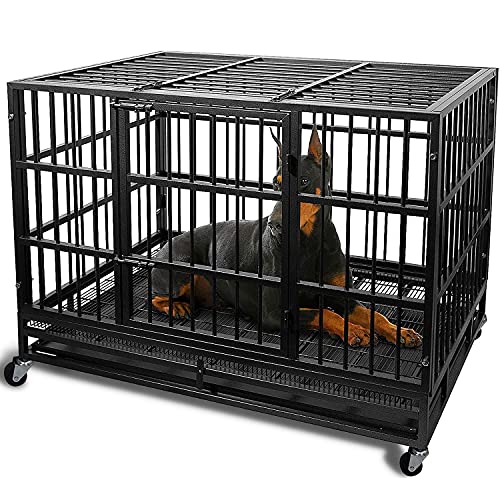 Otaid 48 Inch Heavy Duty Indestructible Dog Crate Cage