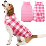 Kuoser British Style Plaid Dog Winter Coat