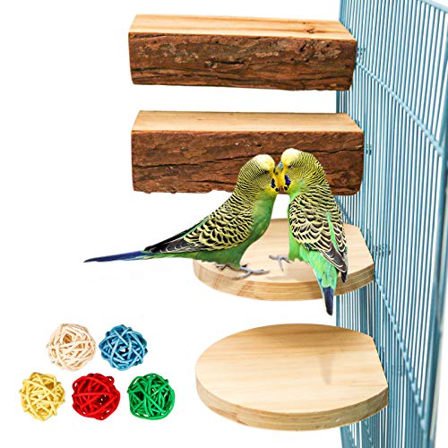 S-Mechanic 4 Pack Parrot Cage Perch Natural Wooden