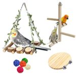 kathson Bird Perch Stand Toy Natural Wood