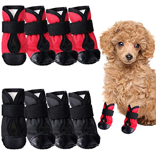 Weewooday 8 Pieces Dog Shoes Waterproof
