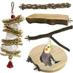 kathson Wood Bird Perch Wooden Parrot Stand Toy