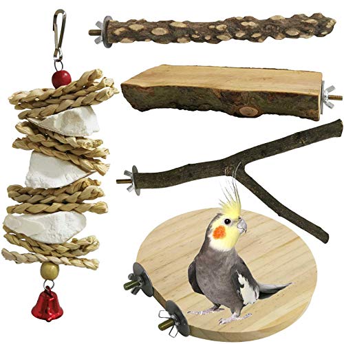 kathson Wood Bird Perch Wooden Parrot Stand Toy