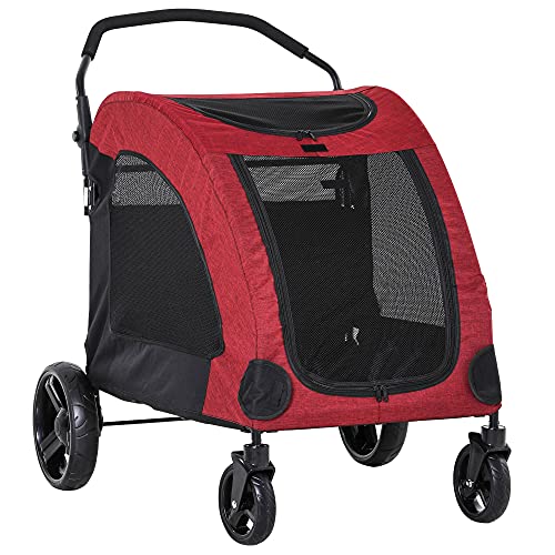 PawHut Pet Stroller Universal Wheel with Storage Basket