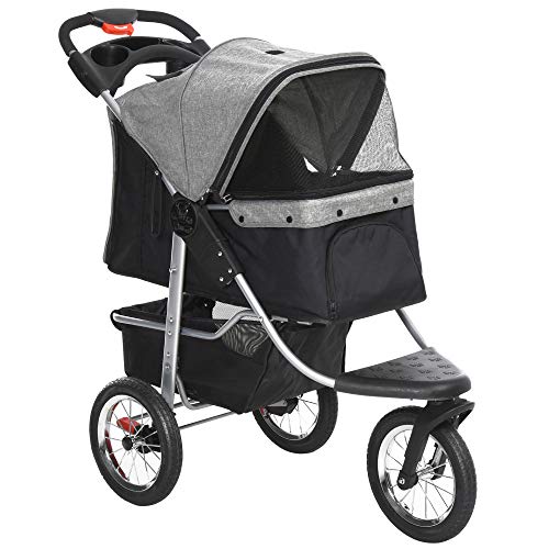 PawHut Luxury One-Click Folding Pet Stroller