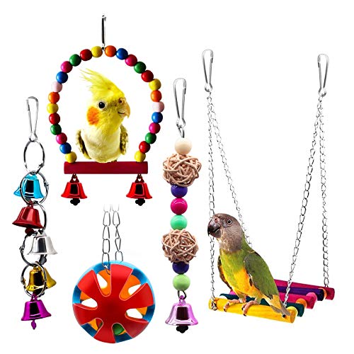 Bird Swing Toys with Bells Pet Parrot Cage
