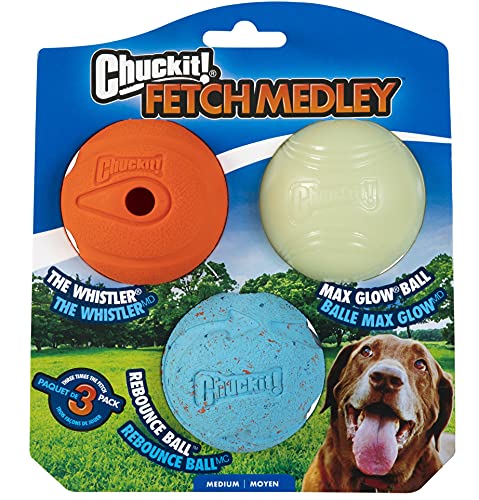 Chuckit! Fetch Ball Medley, Medium, Dog Ball