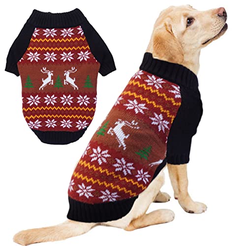 Warm Dog Sweater Winter Clothes Classic Reindeer
