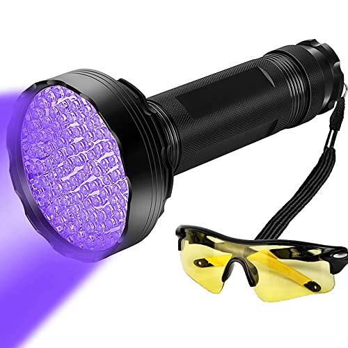 Black Light UV Flashlights with UV Protective Glasses