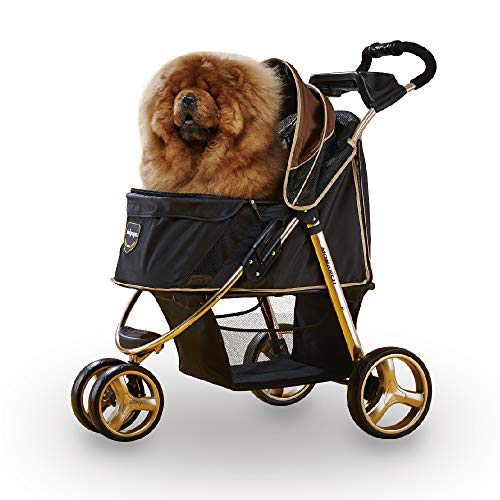 3 Wheel Dog Stroller for Small and Medium Dogs with Cup Holders