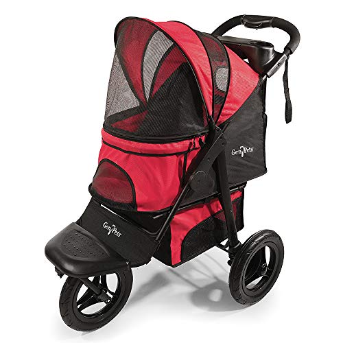 Pet Stroller: The G7 Jogger Pet Stroller holds up to 75 lbs.; Its Smart-Canopy keeps pets safely inside, or expose and give them more room; With front and rear entries, its 2 safety tethers attach to a collar or harness