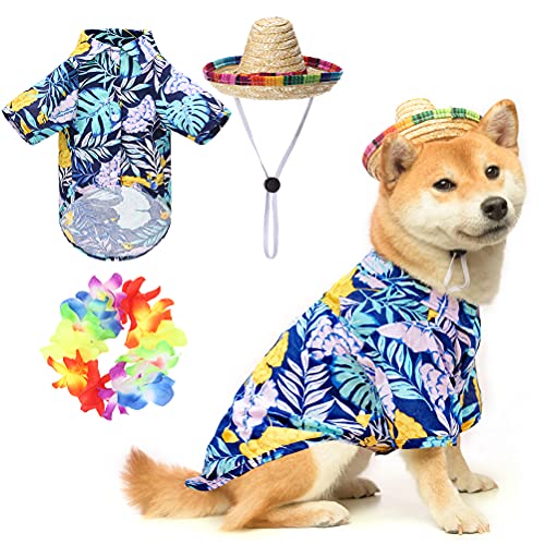 Large Dogs Hawaiian Dog T-Shirt Set