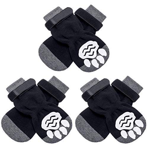 KOOLTAIL 3 Pairs Warm Dog Socks Anti-Slip