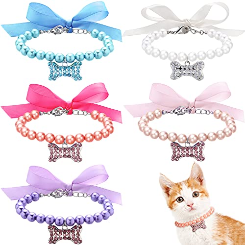 Pets Dogs Pearl Necklace Diamond