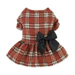 Fitwarm Lightweight Faux Woolen Plaid Dog Dresses