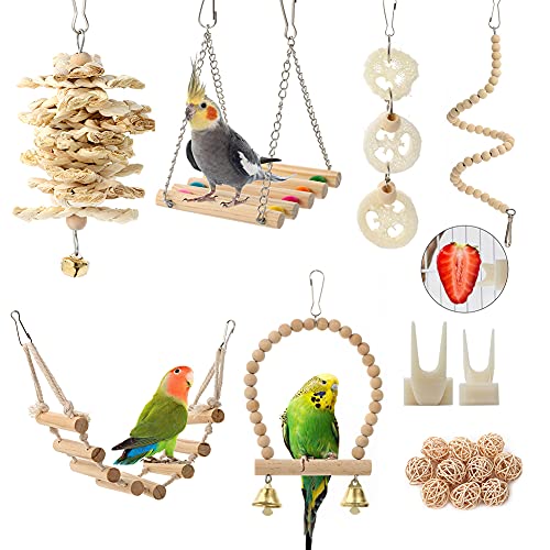 Bird Parrot Toys Swing Hanging Bird Cage Accessories