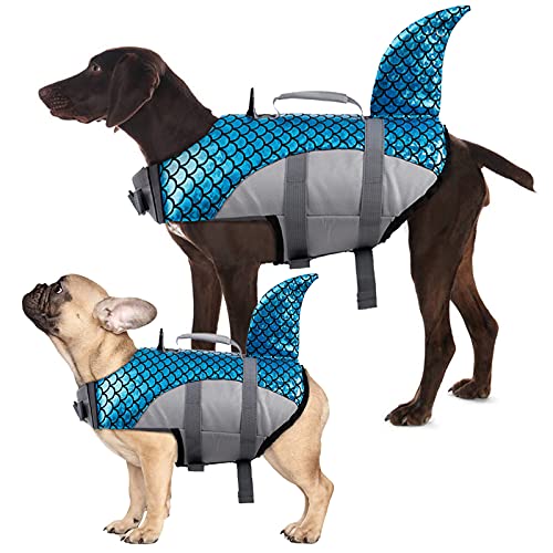 Adjustable Dogs Swimming Vest with Shark Fin