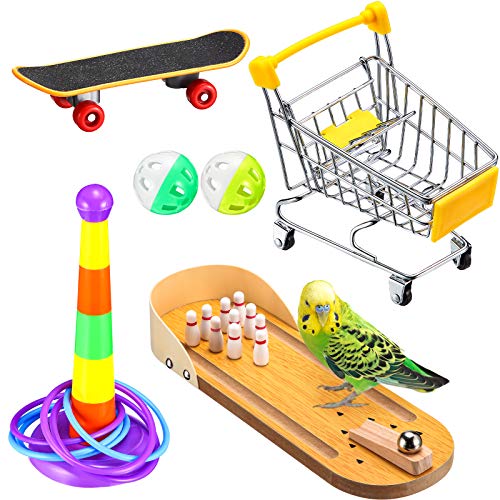 Bird Training Toy Set Desktop Bowling Shopping Cart