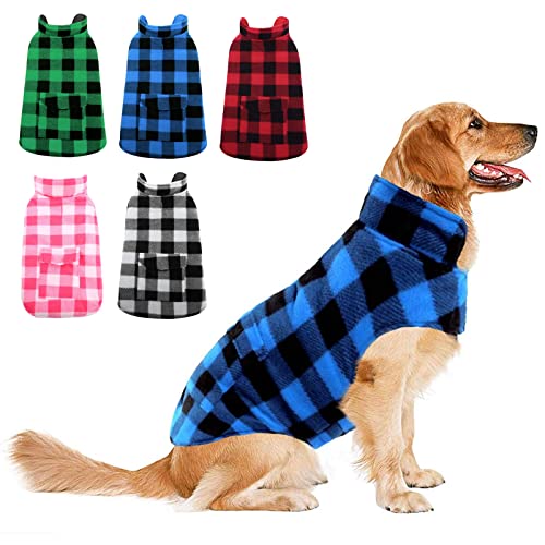 Dog Fleece Jacket Plaid Reversible Dog Vest