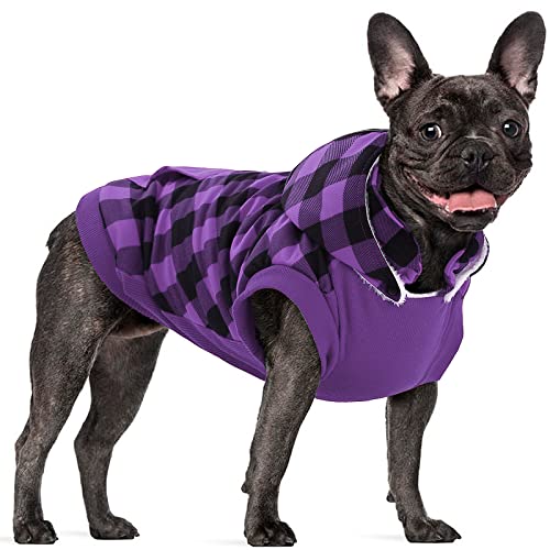 Dogs British Plaid Cold Hoodie with Detachable Hat