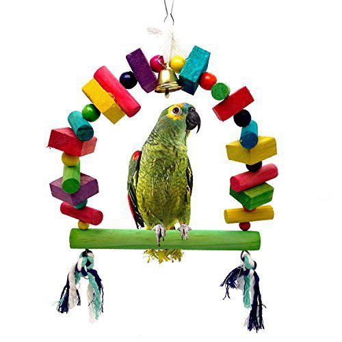 Mrli Pet Bird Swing Bridge Toys with Colorful Wooden