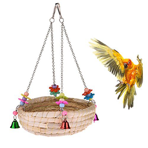 Woven Straw Nest Bed Large Bird Swing Toy
