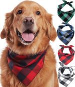 Medium Large Dogs Buffalo Plaid Dog Bandana