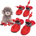 Dog Rain Snow Shoes Paw Protectors with Adjustable Drawstring