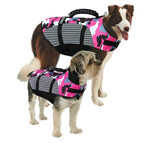 Dog Life Jacket Adjustable Preserver with Rescue Handle