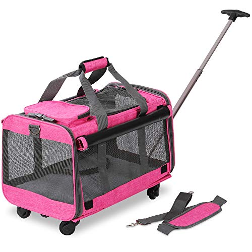 Dogs & Cats Pet Carrier with Detachable Wheels