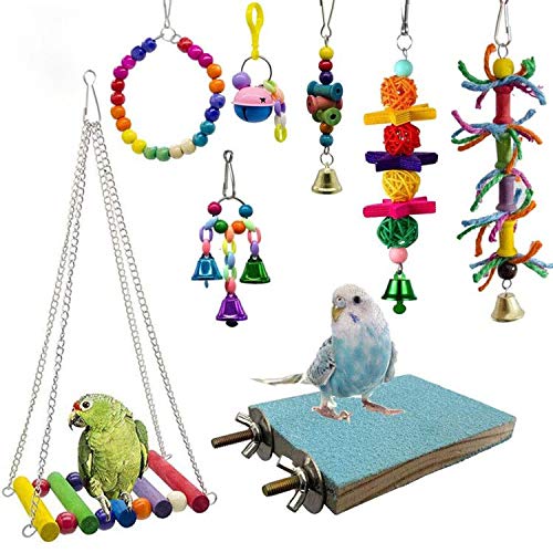 Deloky 8 Packs Bird Swing Chewing Toys