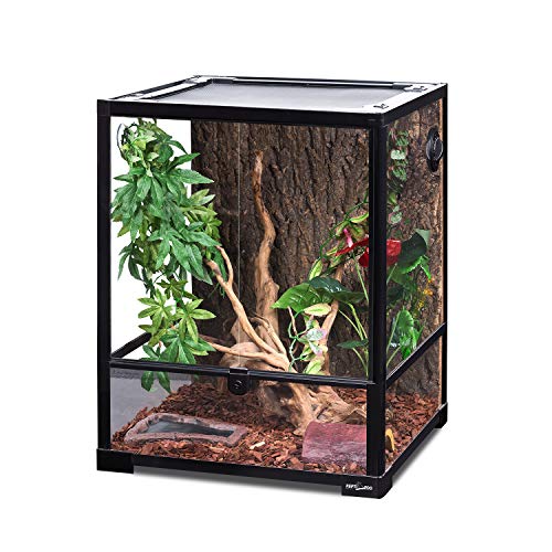 REPTI ZOO Reptile Glass Terrarium with Double Hinge Door