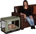 Dogs/Cats Door Steel Crate with Garage-Style Door