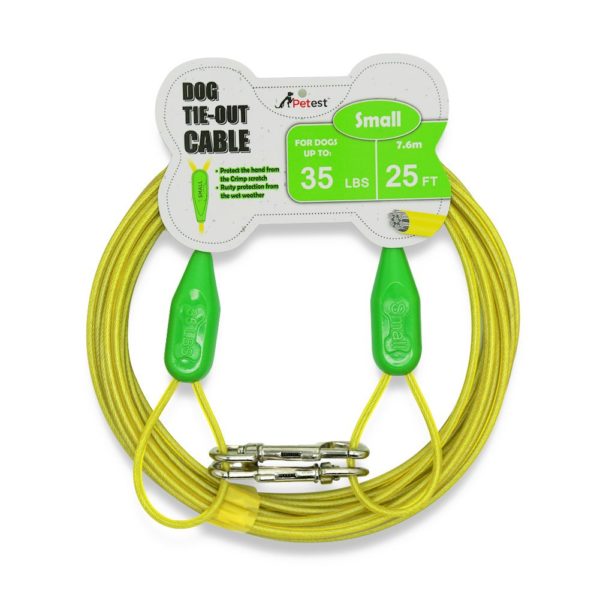 Petest 25ft Tie-Out Cable with Crimp Cover