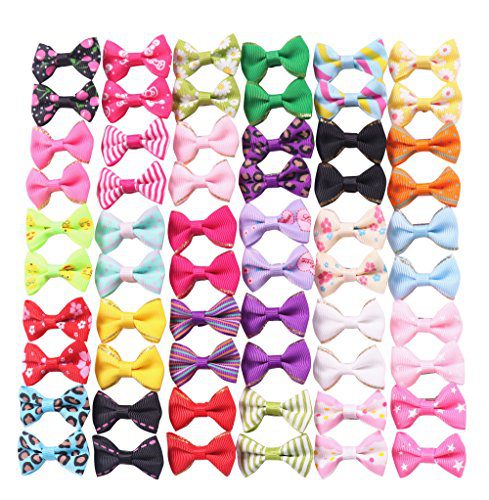 Cute Puppy Dog Small Bowknot Hair Bows with Metal Clips
