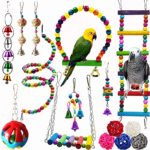 Hamiledyi Bird Parrot Swing Chewing Toy Set