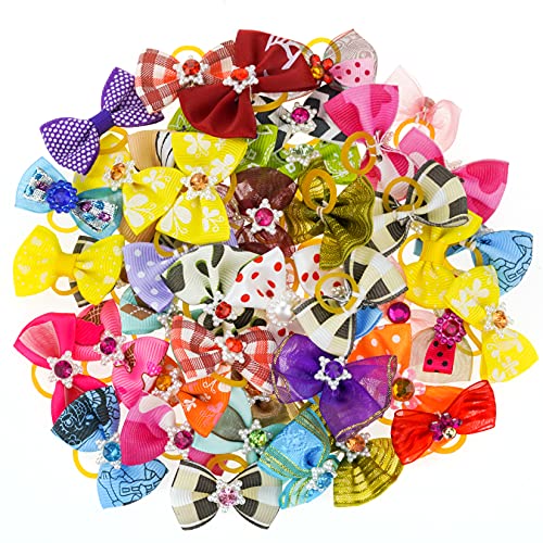 Dog Hair Bows with Rubber Bands