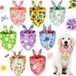 Washable Floral Dog Bandana Flower Pet Triangle