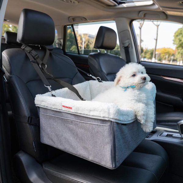 Dog Booster Car Seat with Tangle-Free Headrest
