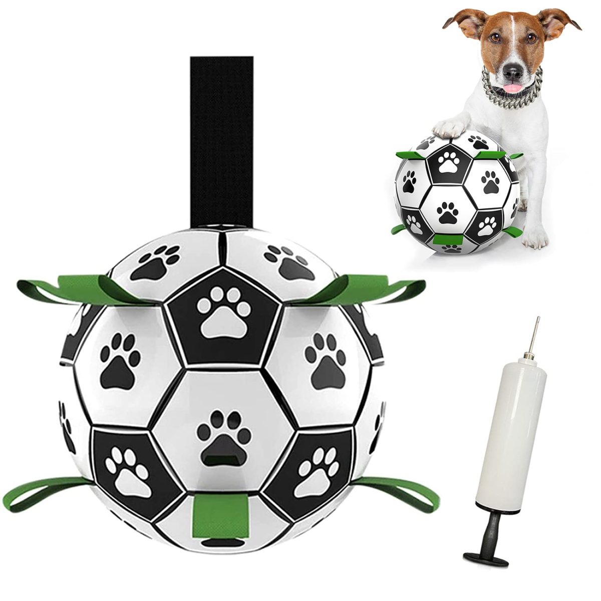 Dog Toys Soccer Ball with Grab Tabs