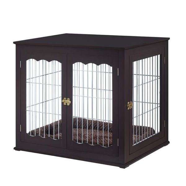 Large Dog House Indoor Dog Crate End Table with Cushion