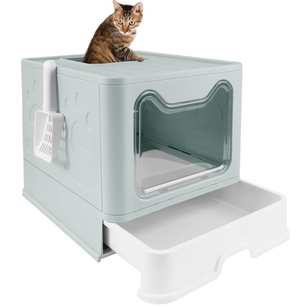 voopet Foldable Cat Litter Box with Lid