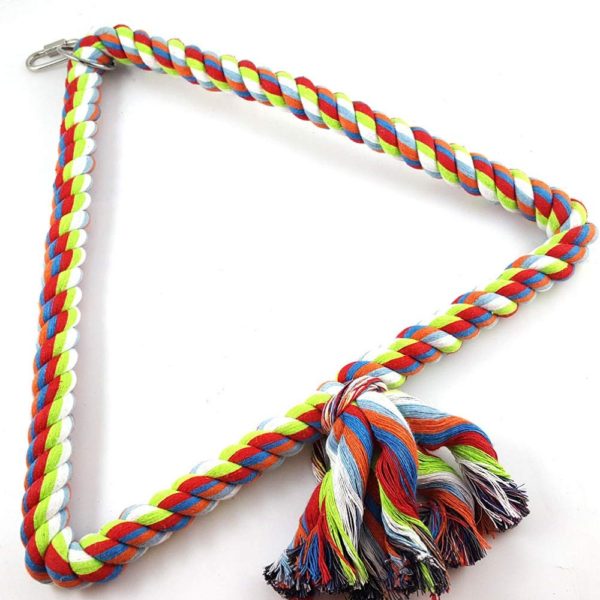 Spoiled Pet Large Triangle Cotton Bird Rope Swing Perch